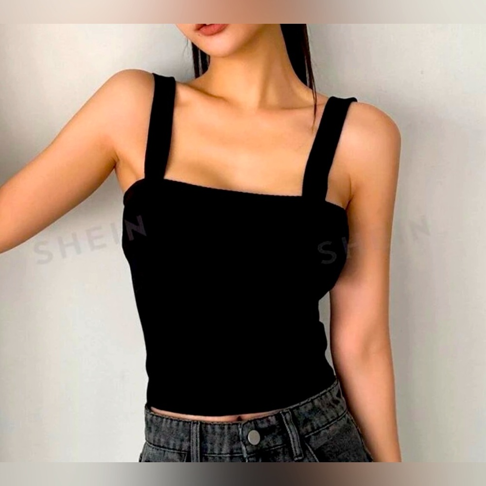 Shein Wide Strap Ribbed Tank Top Size 12 (XL)